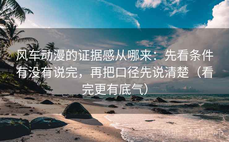 风车动漫的证据感从哪来：先看条件有没有说完，再把口径先说清楚（看完更有底气）