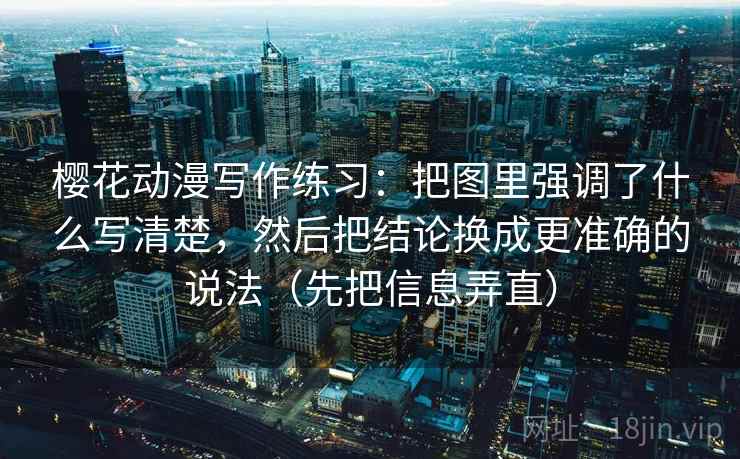 樱花动漫写作练习：把图里强调了什么写清楚，然后把结论换成更准确的说法（先把信息弄直）